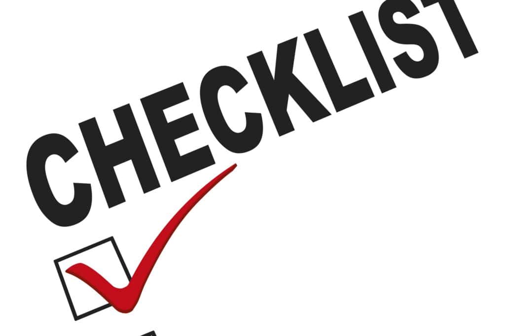 A cropped image of a checklist